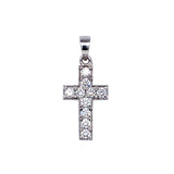 (LD) Dije (cruz) con diamantes en oro blanco 14kt.