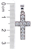 (LD) Dije (cruz) con diamantes en oro blanco 14kt.