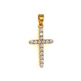 (LD) Dije (cruz) con diamantes en oro amarillo 14kt.