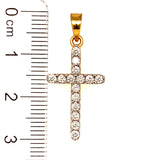 (LD) Dije (cruz) con diamantes en oro amarillo 14kt.