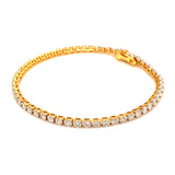(LD) Pulsera (tennis) con diamantes de laboratorio en oro amarillo 14kt. D-3.69CT 17.5cm