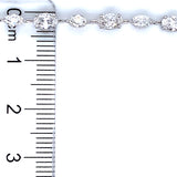 (LD) Pulsera (tennis) con diamantes de laboratorio en oro blanco 14kt. D-4.05CT 18cm