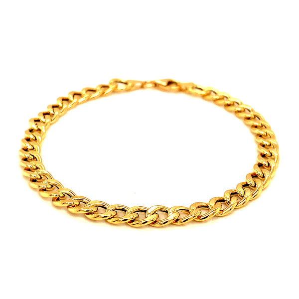 Pulsera gourmet en oro amarillo 18k. 18cm