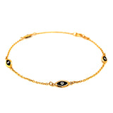 Pulsera (ojo) en oro amarillo 18kt. 18cm