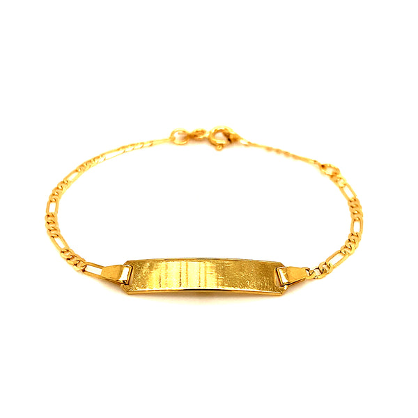 Pulsera cartier para bebés con placa grabable en oro amarillo 18k. 13cm-15cm