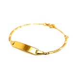 Pulsera cartier para bebés con placa grabable en oro amarillo 18k. 13cm-15cm
