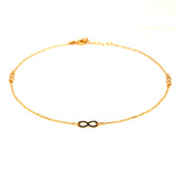 Tobillera (infinito) en oro amarillo 18kt. 23cm-25cm