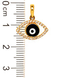 Dije (ojo) con circones en oro amarillo 18kt.