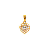 Dije (corazón) con circones en oro amarillo 18kt.