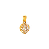 Dije (corazón) con circones en oro amarillo 18kt.