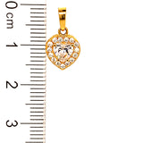 Dije (corazón) con circones en oro amarillo 18kt.