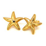 Aretes (estrella de mar) en oro amarillo 18kt.