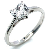 (LD) Anillo con diamante de laboratorio en oro blanco 14kt. D-0.81Cts.