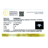 (LD) Anillo con diamante de laboratorio en oro blanco 14kt. D-0.81Cts.