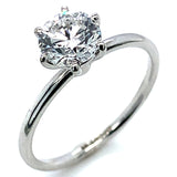(LD) Anillo con diamante de laboratorio en oro blanco 14kt. D-1.08Cts.