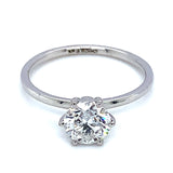 (LD) Anillo con diamante de laboratorio en oro blanco 14kt. D-1.08Cts.