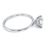 (LD) Anillo con diamante de laboratorio en oro blanco 14kt. D-1.08Cts.