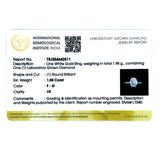 (LD) Anillo con diamante de laboratorio en oro blanco 14kt. D-1.08Cts.