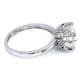 (LD) Anillo con diamante de laboratorio en oro blanco 14kt. D-2.75Cts.