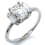 (LD) Anillo con diamante de laboratorio en oro blanco 14kt. D-1.46Cts.