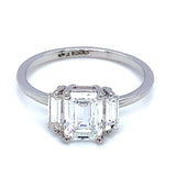 (LD) Anillo con diamante de laboratorio en oro blanco 14kt. D-1.46Cts.