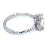 (LD) Anillo con diamante de laboratorio en oro blanco 14kt. D-1.46Cts.