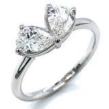 (LD) Anillo con diamante de laboratorio en oro blanco 14kt. D-1.00Cts.