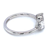 (LD) Anillo con diamante de laboratorio en oro blanco 14kt. D-1.00Cts.