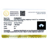 (LD) Anillo con diamante de laboratorio en oro blanco 14kt. D-1.00Cts.