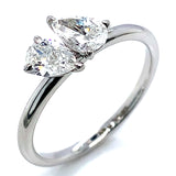 (LD) Anillo con diamante de laboratorio en oro blanco 14kt. D-0.81Cts.