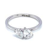 (LD) Anillo con diamante de laboratorio en oro blanco 14kt. D-0.81Cts.