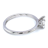 (LD) Anillo con diamante de laboratorio en oro blanco 14kt. D-0.81Cts.