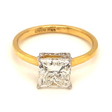 (LD) Anillo con diamantes de laboratorio en oro amarillo 14kt. D-2.14CT