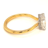 (LD) Anillo con diamantes de laboratorio en oro amarillo 14kt. D-2.14CT