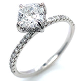 (LD) Anillo con diamante de laboratorio en oro blanco 14kt. D-1.21Cts.