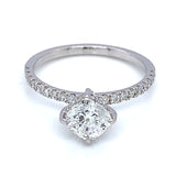 (LD) Anillo con diamante de laboratorio en oro blanco 14kt. D-1.21Cts.