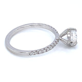 (LD) Anillo con diamante de laboratorio en oro blanco 14kt. D-1.21Cts.