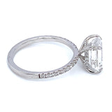 (LD) Anillo con diamante de laboratorio en oro blanco 14kt. D-3.00Cts.