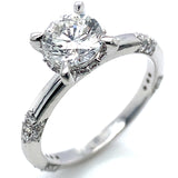 (LD) Anillo con diamante de laboratorio en oro blanco 14kt. D-1.38Cts.