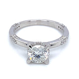 (LD) Anillo con diamante de laboratorio en oro blanco 14kt. D-1.38Cts.