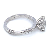 (LD) Anillo con diamante de laboratorio en oro blanco 14kt. D-1.38Cts.