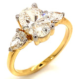 (LD) Anillo con diamantes de laboratorio en oro amarillo 14kt. D-1.95CT