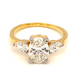 (LD) Anillo con diamantes de laboratorio en oro amarillo 14kt. D-1.95CT