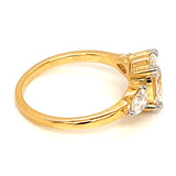 (LD) Anillo con diamantes de laboratorio en oro amarillo 14kt. D-1.95CT