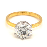 (LD) Anillo con diamantes de laboratorio en oro amarillo 14kt.