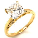 (LD) Anillo con diamantes de laboratorio en oro amarillo 14kt. D-2.00CT