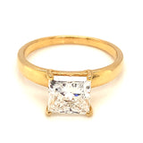 (LD) Anillo con diamantes de laboratorio en oro amarillo 14kt. D-2.00CT