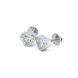 (LD) Aretes con diamantes de laboratorio en oro blanco 14kt. D-2.00Cts.