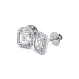 (LD) Aretes con diamantes de laboratorio en oro blanco 14kt. D-1.75Cts.