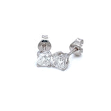 (LD) Aretes con diamantes de laboratorio en oro blanco 14kt. D-1.08Cts.